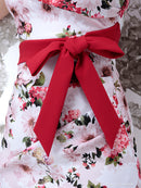 Andy/AN-OK2282/ワンピース/キャバドレス/ミニドレス/フラワープリント/ウエストリボン