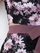 Andy/AN-OK2282/ワンピース/キャバドレス/ミニドレス/フラワープリント/ウエストリボン