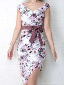 Andy/AN-OK2282/ワンピース/キャバドレス/ミニドレス/フラワープリント/ウエストリボン