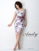 Andy/AN-OK2282/ワンピース/キャバドレス/ミニドレス/フラワープリント/ウエストリボン