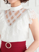 Andy/AN-OK2294/ワンピース/キャバドレス/レース/ベルト風/セットアップ風/切替ワンピース