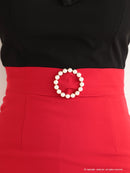 Andy/AN-OK2294/ワンピース/キャバドレス/レース/ベルト風/セットアップ風/切替ワンピース