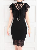 Andy/AN-OK2294/ワンピース/キャバドレス/レース/ベルト風/セットアップ風/切替ワンピース