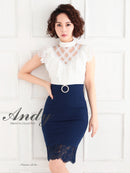 Andy/AN-OK2294/ワンピース/キャバドレス/レース/ベルト風/セットアップ風/切替ワンピース