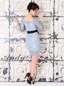 Andy/AN-OK2322/ワンピース/ミニドレス/総レース/ウエストリボン/袖あり