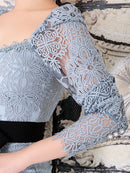 Andy/AN-OK2322/ワンピース/ミニドレス/総レース/ウエストリボン/袖あり