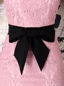 Andy/AN-OK2322/ワンピース/ミニドレス/総レース/ウエストリボン/袖あり