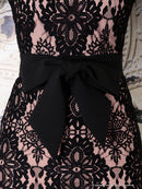 Andy/AN-OK2322/ワンピース/ミニドレス/総レース/ウエストリボン/袖あり