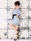 Andy/AN-OK2322/ワンピース/ミニドレス/総レース/ウエストリボン/袖あり