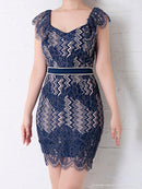 Andy/AN-OK2343/ワンピース/ミニドレス/ワンカラー/レース/バックリボン