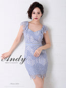 Andy/AN-OK2343/ワンピース/ミニドレス/ワンカラー/レース/バックリボン