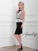 Andy/AN-OK2492/ワンピース/キャバドレス/ミニドレス/タイトワンピース/ベルト風/ペプラム