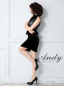 Andy/AN-OK2492/ワンピース/キャバドレス/ミニドレス/タイトワンピース/ベルト風/ペプラム