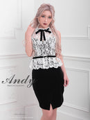 Andy/AN-OK2492/ワンピース/キャバドレス/ミニドレス/タイトワンピース/ベルト風/ペプラム