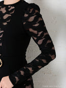 Andy/AN-OK2500/ワンピース/ミニドレス/ワンカラー/レース/タイトワンピース/袖あり/長袖