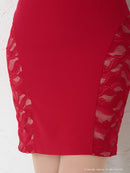 Andy/AN-OK2500/ワンピース/ミニドレス/ワンカラー/レース/タイトワンピース/袖あり/長袖