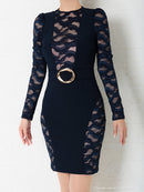 Andy/AN-OK2500/ワンピース/ミニドレス/ワンカラー/レース/タイトワンピース/袖あり/長袖