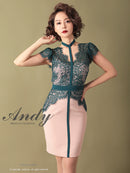 Andy/AN-OK2505/ワンピース/ミニドレス/ツートンカラー/タイトワンピース