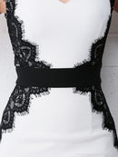 Andy/AN-OK2529/ナイトドレス/キャバドレス/ドレス/ワンピース/ミニドレス/レース/ウエストリボン/タイト/袖あり/SALE/セール