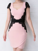 Andy/AN-OK2529/ナイトドレス/キャバドレス/ドレス/ワンピース/ミニドレス/レース/ウエストリボン/タイト/袖あり/SALE/セール