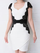 Andy/AN-OK2529/ナイトドレス/キャバドレス/ドレス/ワンピース/ミニドレス/レース/ウエストリボン/タイト/袖あり/SALE/セール