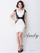 Andy/AN-OK2529/ナイトドレス/キャバドレス/ドレス/ワンピース/ミニドレス/レース/ウエストリボン/タイト/袖あり/SALE/セール