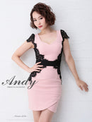 Andy/AN-OK2529/ナイトドレス/キャバドレス/ドレス/ワンピース/ミニドレス/レース/ウエストリボン/タイト/袖あり/SALE/セール