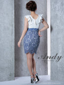 Andy/AN-OK2531/ワンピース/ミニドレス/レース/フリル/Vネック/切替ワンピース