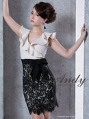 Andy/AN-OK2531/ワンピース/ミニドレス/レース/フリル/Vネック/切替ワンピース