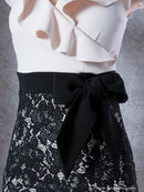 Andy/AN-OK2531/ワンピース/ミニドレス/レース/フリル/Vネック/切替ワンピース