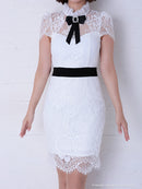 Andy/AN-OK2540/キャバドレス/総レース/ブローチ付き/タイトワンピース/袖あり