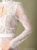 Andy/AN-OK2550/ワンピース/ミニドレス/ワンカラー/総レース/タイトワンピース/袖あり