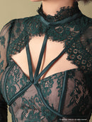 Andy/AN-OK2550/ワンピース/ミニドレス/ワンカラー/総レース/タイトワンピース/袖あり