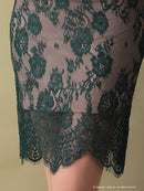 Andy/AN-OK2550/ワンピース/ミニドレス/ワンカラー/総レース/タイトワンピース/袖あり