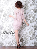 Andy/AN-OK2570/ナイトドレス/キャバドレス/ドレス/ワンピース/ミニドレス/総レース/ペプラム/袖あり