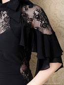 Andy/AN-OK2620/ワンピース/ドレス/ナイトドレス/ミニドレス/キャバドレス/レース/袖あり/星咲るい着用