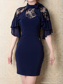 Andy/AN-OK2620/ワンピース/ドレス/ナイトドレス/ミニドレス/キャバドレス/レース/袖あり/星咲るい着用