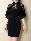 Andy/AN-OK2620/ワンピース/ドレス/ナイトドレス/ミニドレス/キャバドレス/レース/袖あり/星咲るい着用