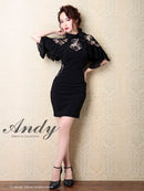Andy/AN-OK2620/ワンピース/ドレス/ナイトドレス/ミニドレス/キャバドレス/レース/袖あり/星咲るい着用