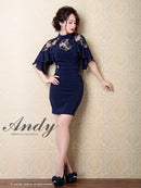 Andy/AN-OK2620/ワンピース/ドレス/ナイトドレス/ミニドレス/キャバドレス/レース/袖あり/星咲るい着用