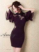 Andy/AN-OK2620/ワンピース/ドレス/ナイトドレス/ミニドレス/キャバドレス/レース/袖あり/星咲るい着用