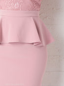 Andy/AN-OK2625/ワンピース/ミニドレス/ワンカラー/タイトワンピース/カラードレス/ペプラム