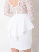 Andy/AN-OK2625/ワンピース/ミニドレス/ワンカラー/タイトワンピース/カラードレス/ペプラム