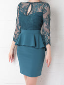 Andy/AN-OK2625/ワンピース/ミニドレス/ワンカラー/タイトワンピース/カラードレス/ペプラム