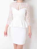 Andy/AN-OK2625/ワンピース/ミニドレス/ワンカラー/タイトワンピース/カラードレス/ペプラム