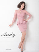 Andy/AN-OK2625/ワンピース/ミニドレス/ワンカラー/タイトワンピース/カラードレス/ペプラム