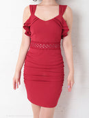 Andy/AN-OK2626/ワンピース/ミニドレス/フリル/カラードレス/バックリボン/ノースリーブ/キャバドレス