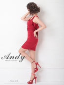 Andy/AN-OK2626/ワンピース/ミニドレス/フリル/カラードレス/バックリボン/ノースリーブ/キャバドレス