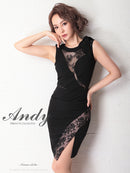 Andy/AN-OK2649/ワンピース/ミニドレス/レース/キャバドレス/ノースリーブ/ワンカラー