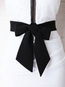 Andy/AN-OK2656/ワンピース/ミニドレス/ワンカラー/レース/タイトワンピース/ウエストリボン